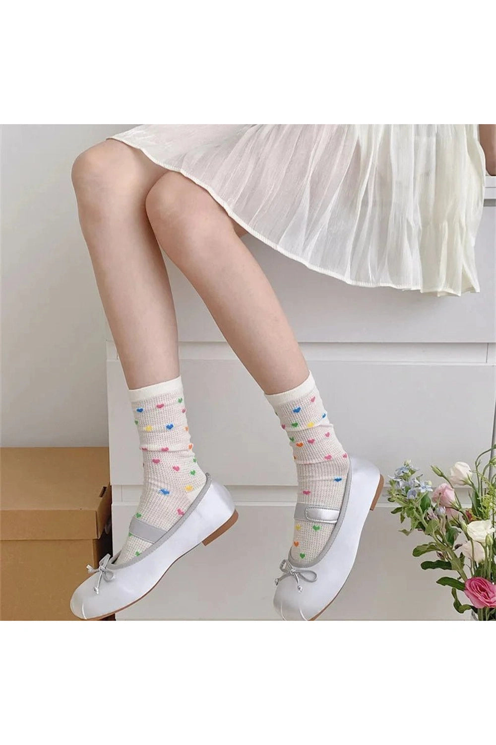 Coquette Colorful Dots Crew Socks Shoptery
