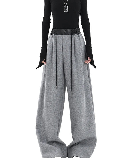 Contrast Spliced Wide Pants -