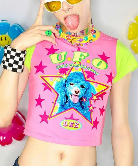 Cosmic Canine Top - Crop Tops