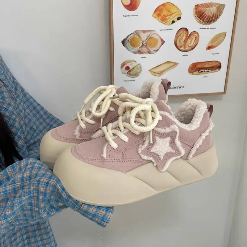 Cosmic Charm Y2k Platform Sneakers Lavender Shoptery