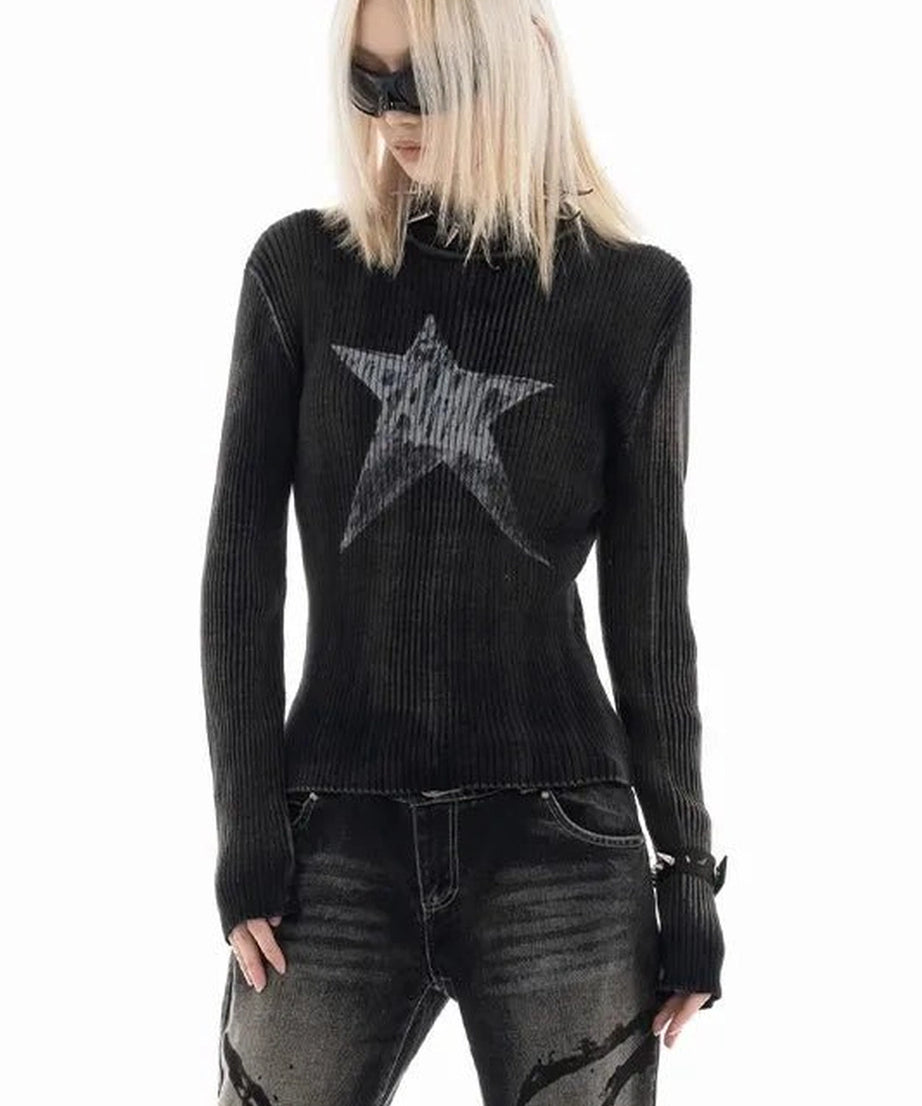 Cosmic Grunge Star Sweater - 