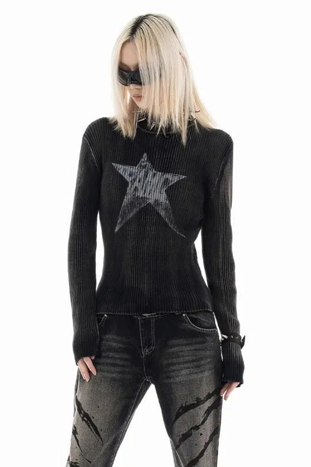 Cosmic Grunge Star Sweater - 