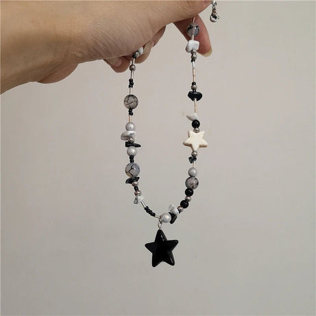 Cosmic Noir Layered Y2k Necklace Set Shoptery