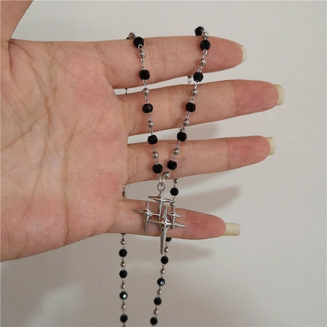 Cosmic Noir Layered Y2k Necklace Set 1 Shoptery