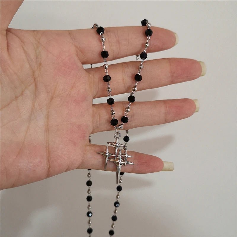 Cosmic Noir Layered Y2k Necklace Set 1 Shoptery