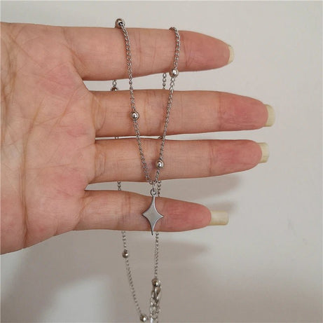 Cosmic Noir Layered Y2k Necklace Set 5 Shoptery