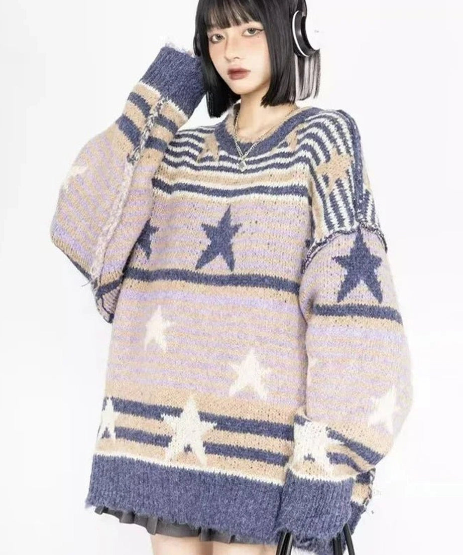 Cosmic Star Oversized Sweater - Sweaters