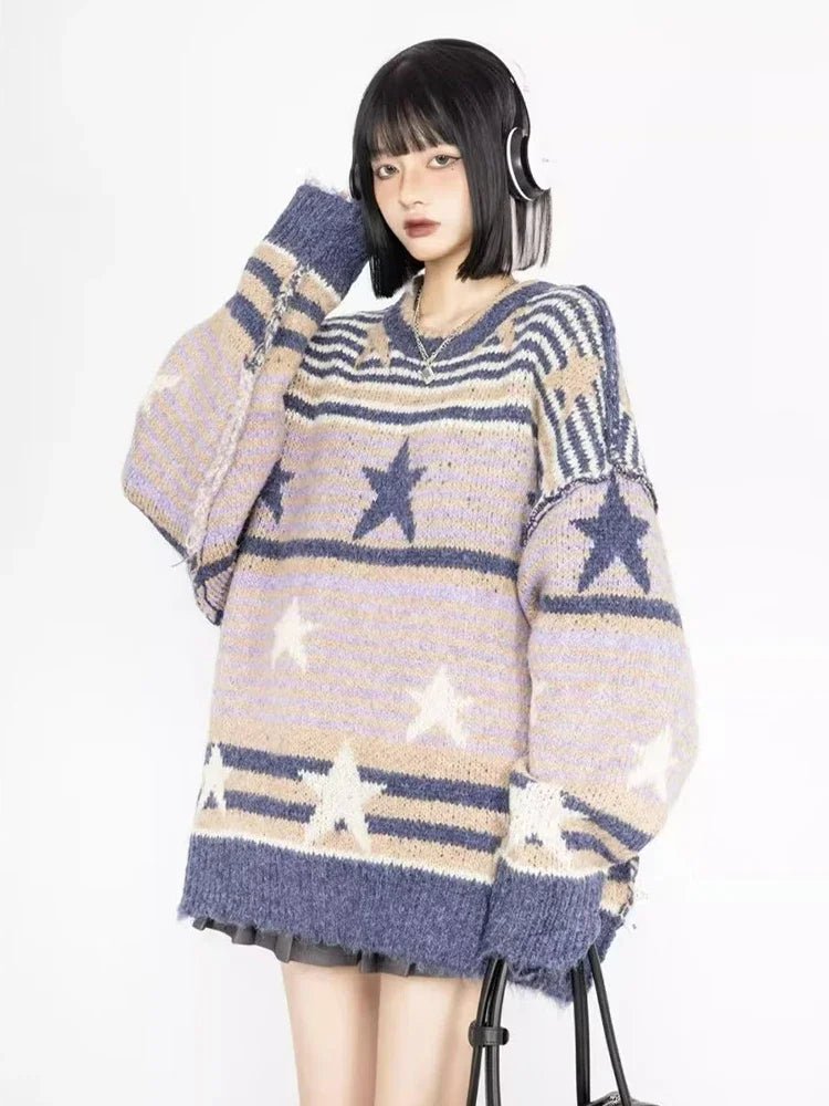 Cosmic Star Oversized Sweater - Sweaters