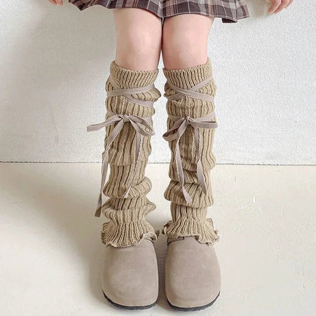 Coquette Lace-Up Knit Leg Warmers Shoptery