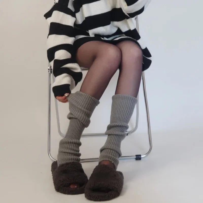 Kawaii Cozy Ballet Leg Warmers GRAY one size Shoptery