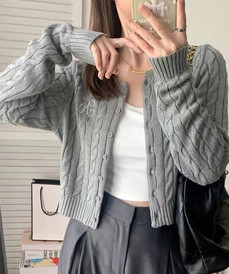 Cozy Cable - Knit Buttoned Cardigan - Cardigans