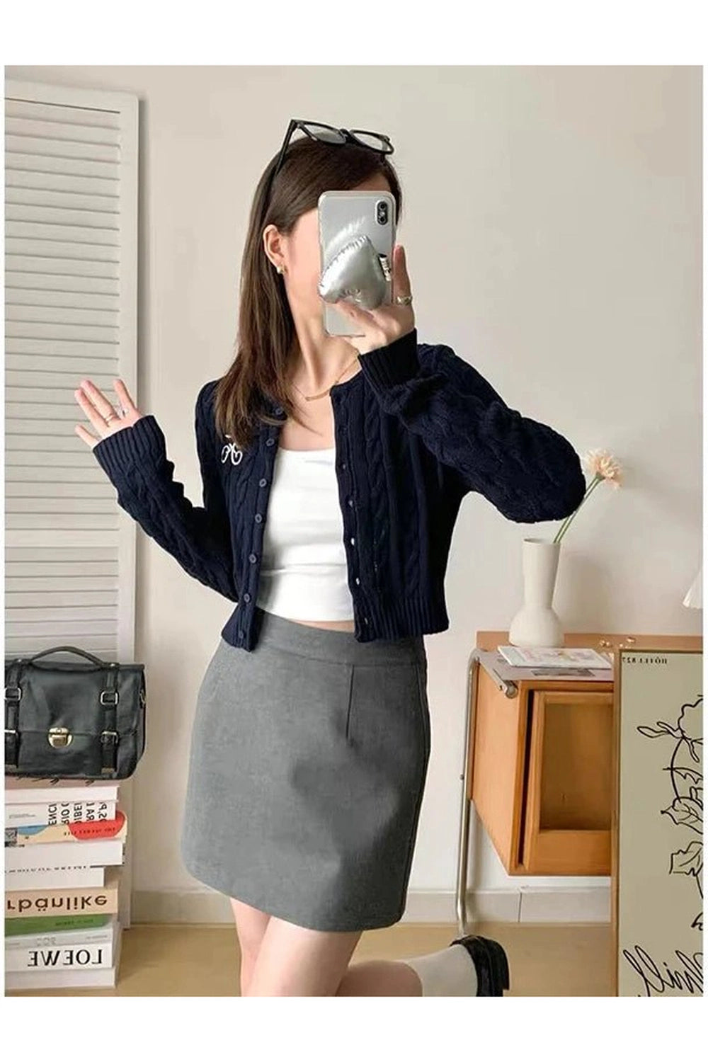 Acubi Fall Cozy Cable-Knit Buttoned Cardigan Shoptery