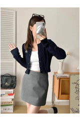 Acubi Fall Cozy Cable-Knit Buttoned Cardigan Shoptery