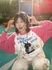 Kawaii Cozy Gamer Cat Raglan Sweatshirt Shoptery