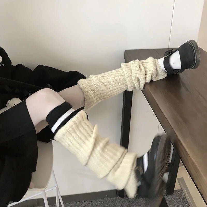 Y2k Cozy Ribbed Slouch Leg Warmers Shoptery