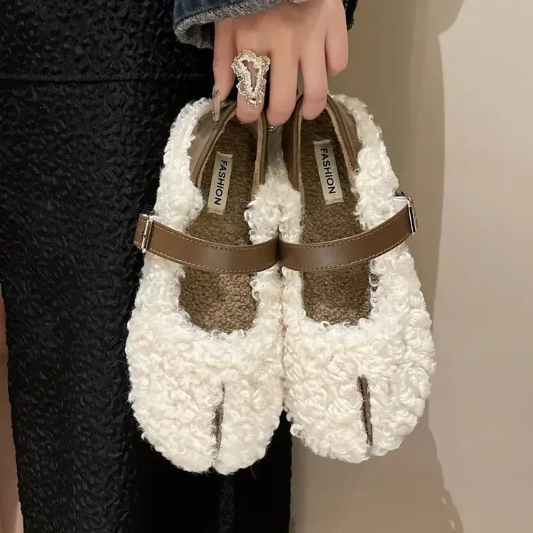 Cozy Shearling Mary Janes Shoes - Shoes