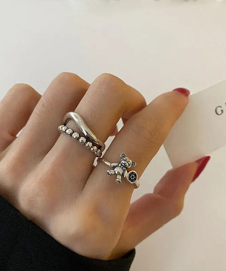 Creative Silver Bear Rings - Rings