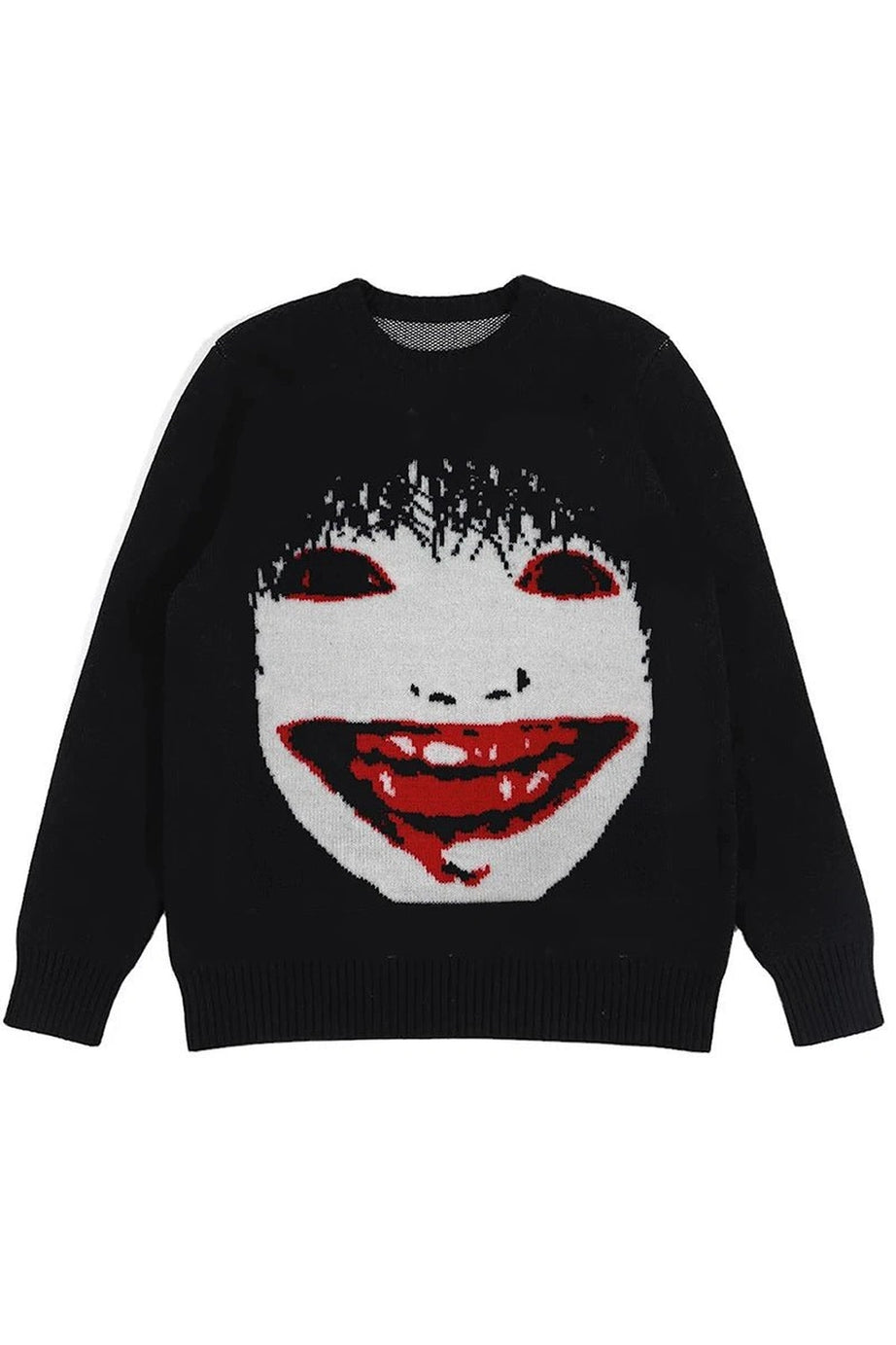 Creepy Smile Knit Sweater - 