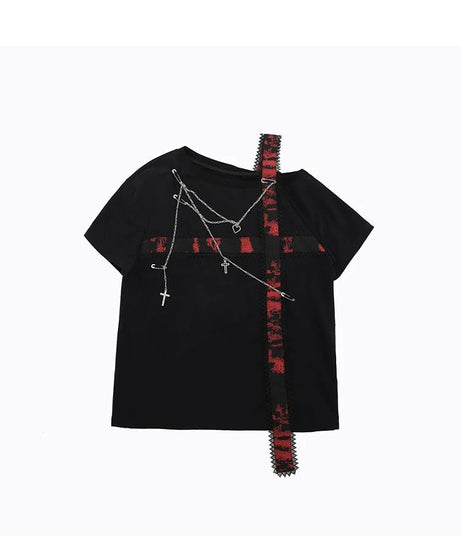 Cross Chains Grunge T-shirt - T-Shirts