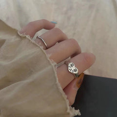 Aesthetic Crying Heart Adjustable Ring Shoptery