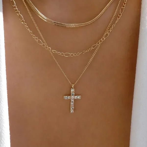 Crystal Rose Gothic Cross Necklace 5727301 Shoptery