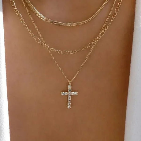 Crystal Rose Gothic Cross Necklace 5727301 Shoptery