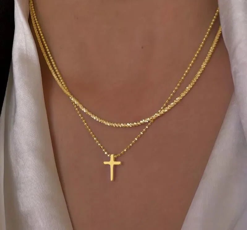 Crystal Rose Gothic Cross Necklace 5727202 Shoptery