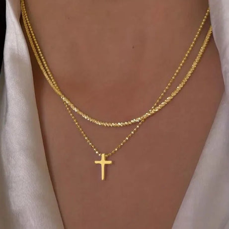 Crystal Rose Gothic Cross Necklace 5727202 Shoptery