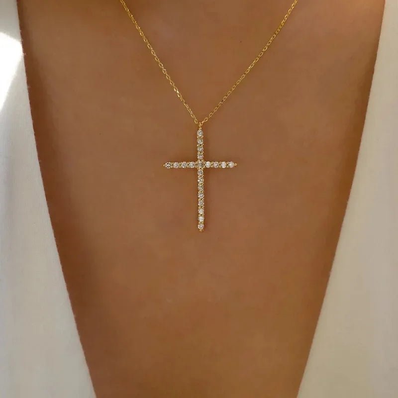Crystal Rose Gothic Cross Necklace 5857901 Shoptery