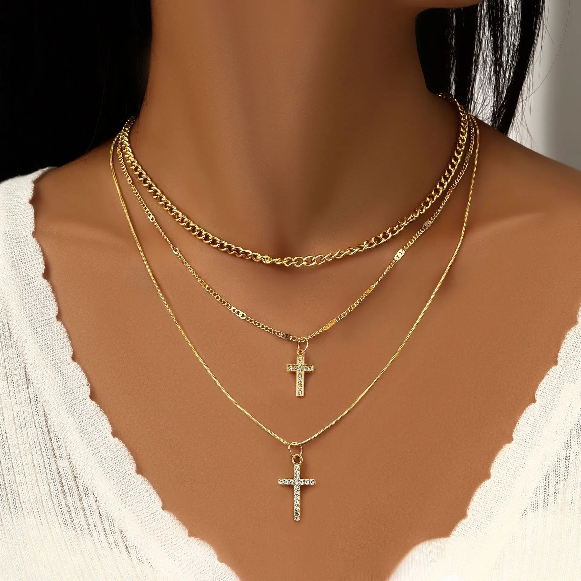 Crystal Rose Gothic Cross Necklace 5560301 Shoptery
