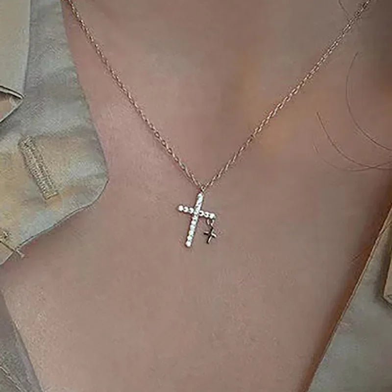Crystal Rose Gothic Cross Necklace 5730802 Shoptery