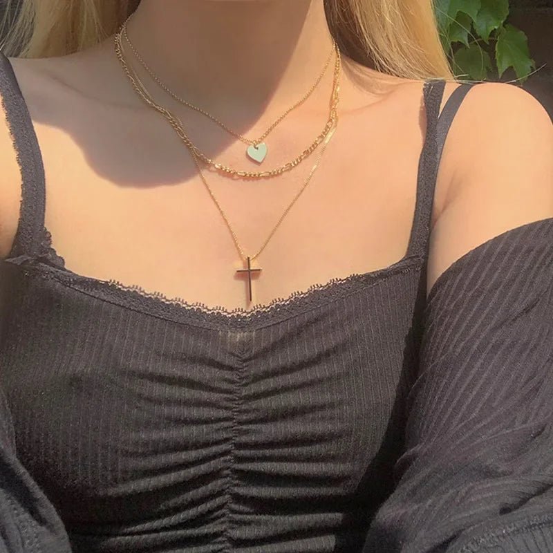 Crystal Rose Gothic Cross Necklace 5629701 Shoptery