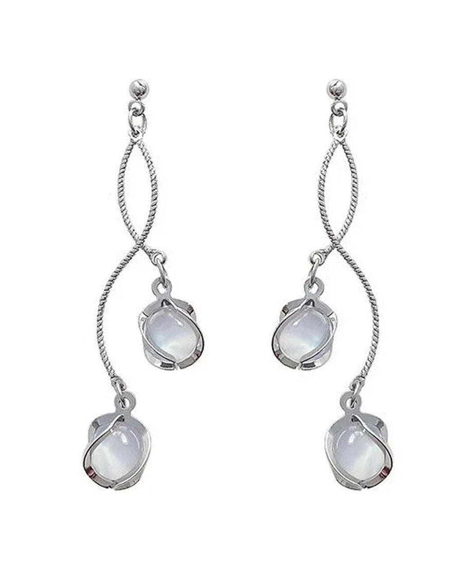 Crystal Twirl Drop Earrings - Earrings