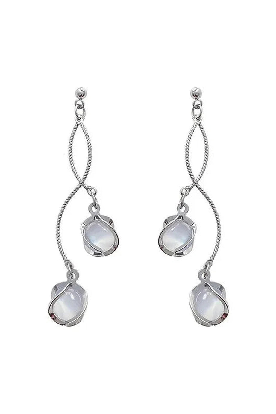 Crystal Twirl Drop Earrings - Earrings