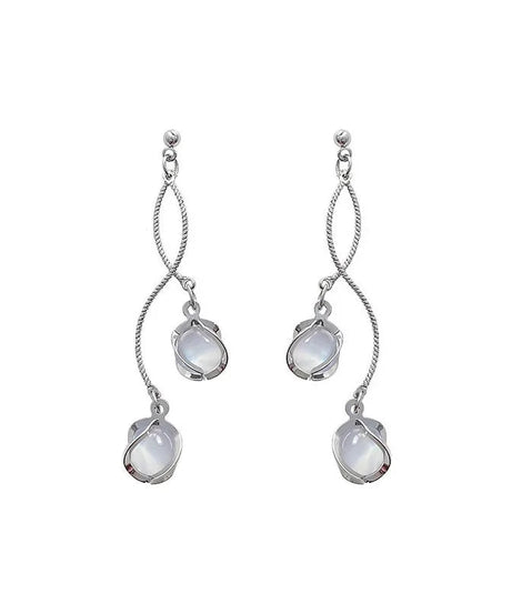 Crystal Twirl Drop Earrings - Earrings