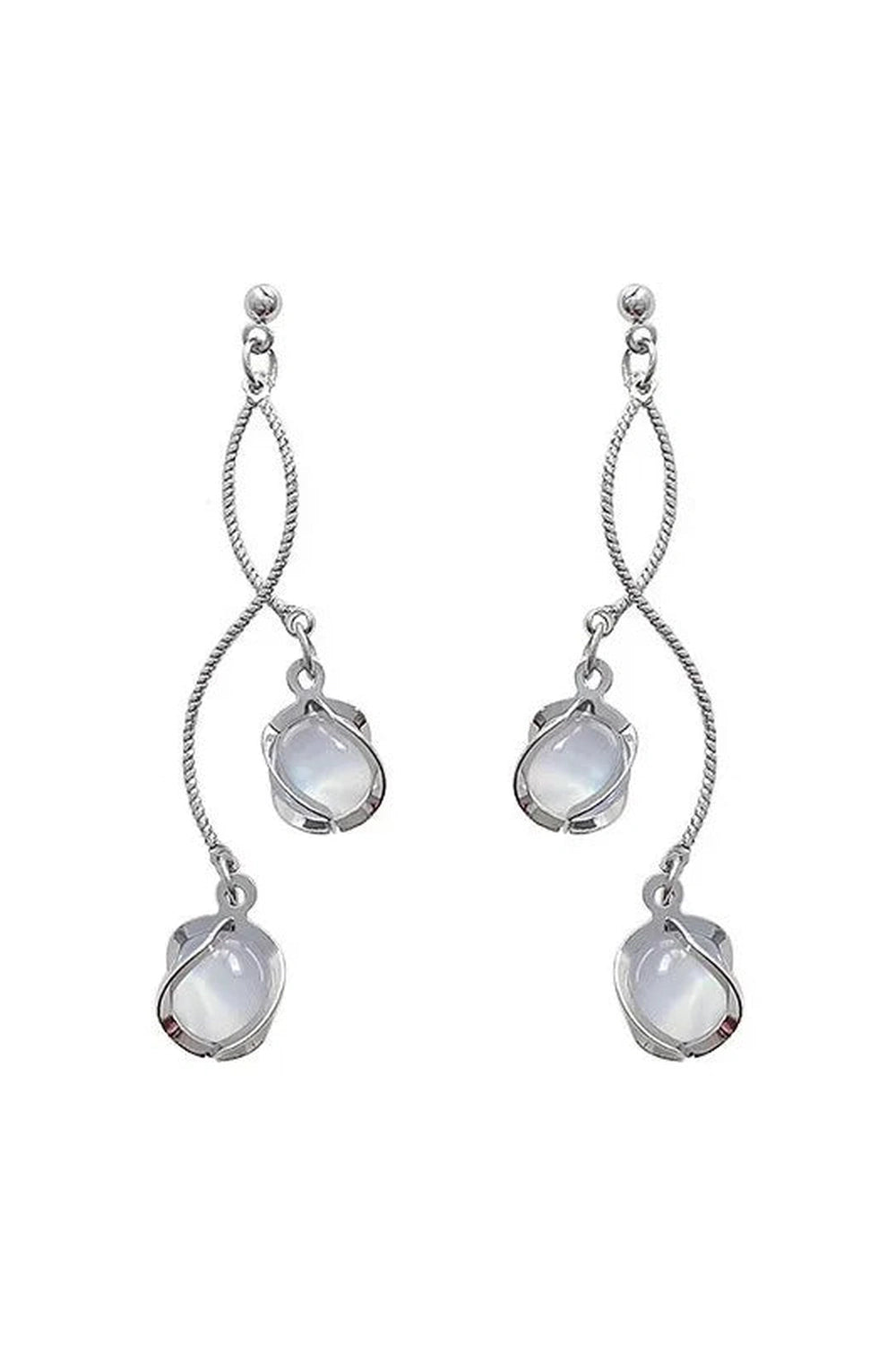 Crystal Twirl Drop Earrings - Earrings