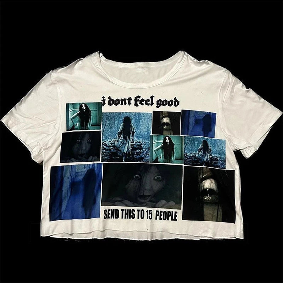 Aesthetic Cursed Image Horror Top WHITE Shoptery