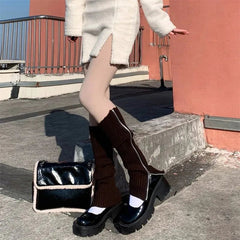 Cyber Y2k Split Leg Warmers Coffee One Size Shoptery