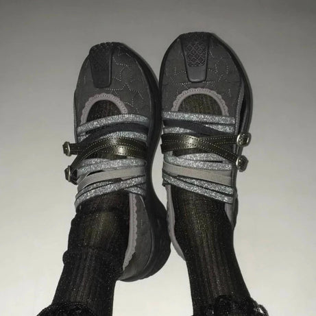 Cyber Y2k Noir Reflective Sneakers Shoptery