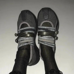 Cyber Y2k Noir Reflective Sneakers Shoptery