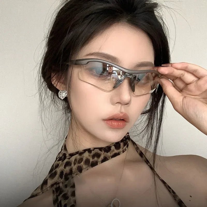 Cyber Y2k Sleek Shield Sunglasses Shoptery