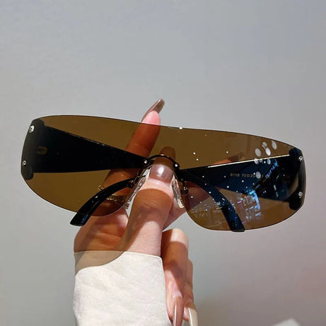 Cyber Y2k Vision Shield Sunglasses Tea Shoptery