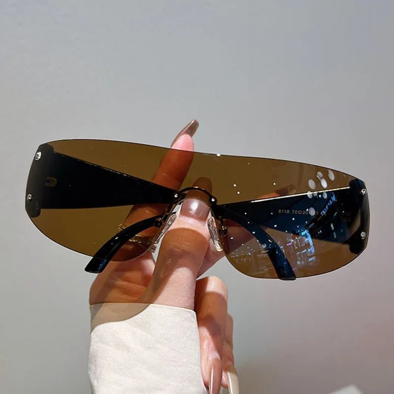 Cyber Y2k Vision Shield Sunglasses Tea Shoptery