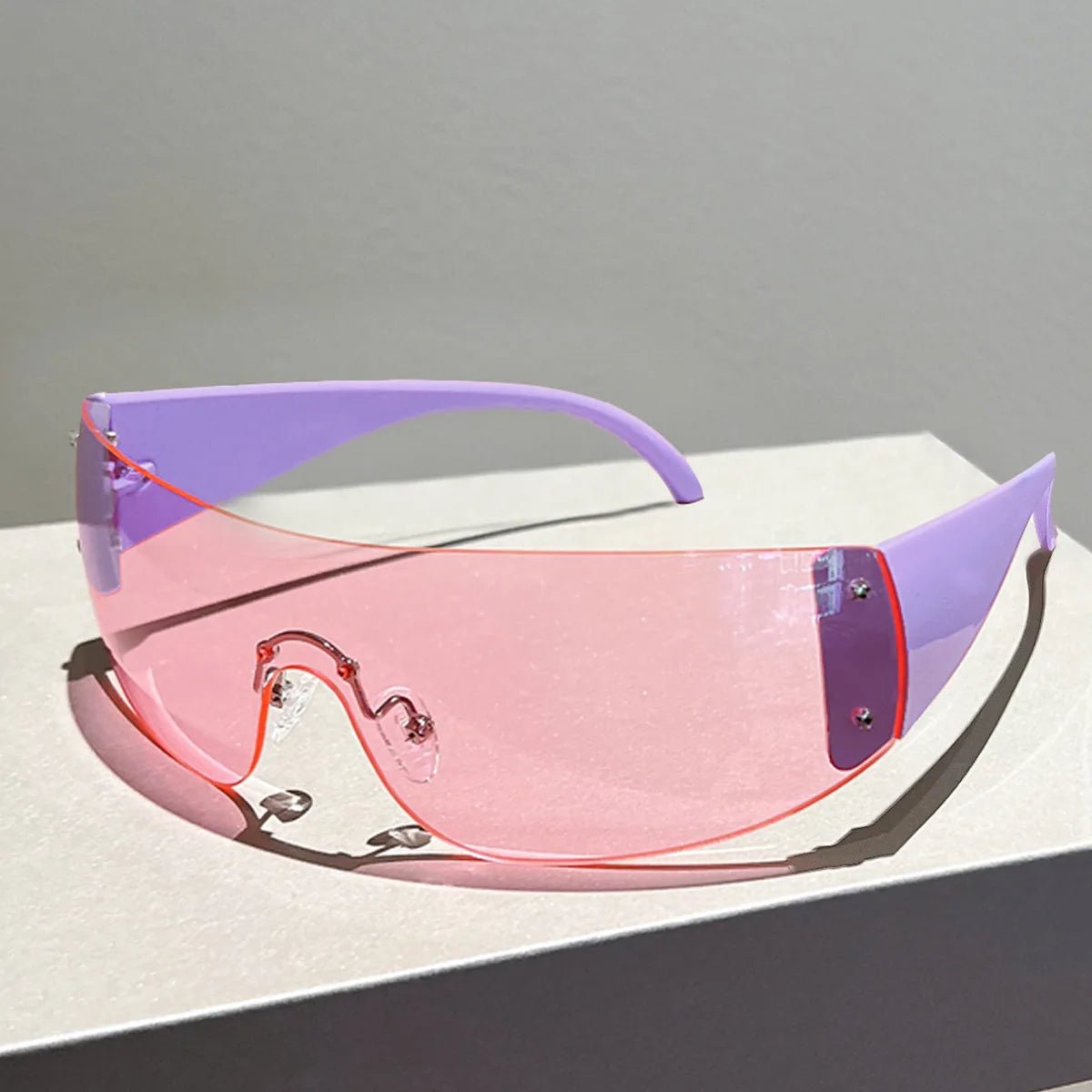 Cyber Y2k Vision Shield Sunglasses Purple Pink Shoptery