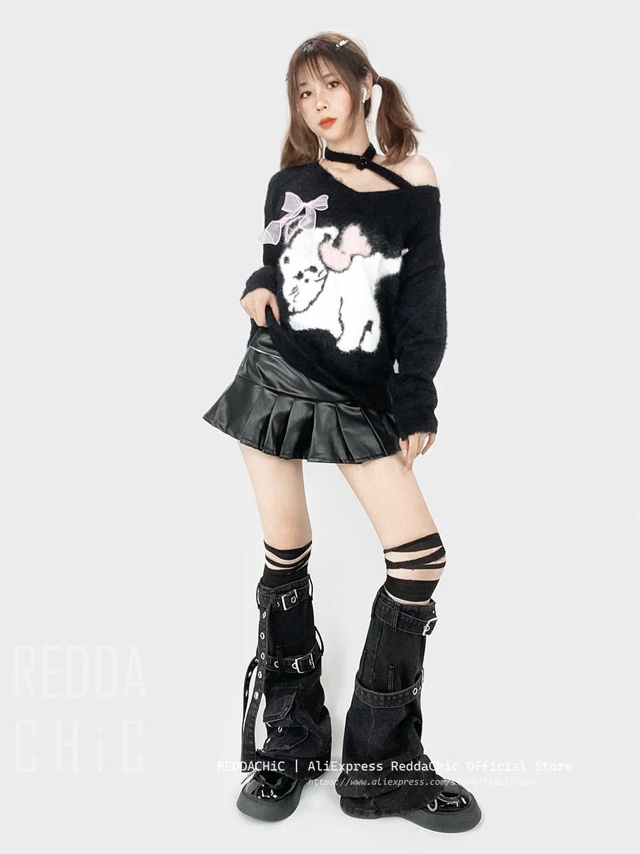 Y2k Chaos Buckle Leg Warmers Shoptery