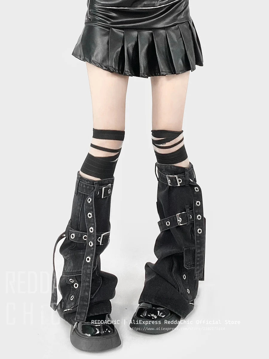 Y2k Chaos Buckle Leg Warmers Shoptery