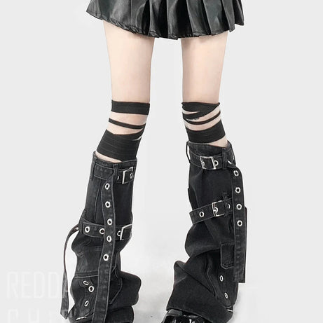Y2k Chaos Buckle Leg Warmers Shoptery