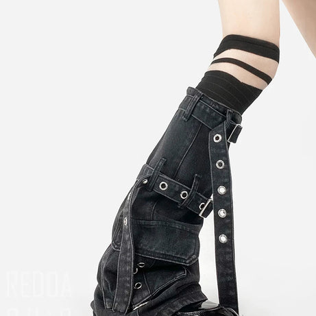Y2k Chaos Buckle Leg Warmers Shoptery
