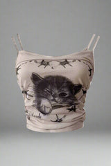 Dark Academia Bodycon Camisole Top As picture Shoptery