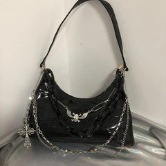 Dark Angel Chain Y2k Shoulder Bag black Shoptery